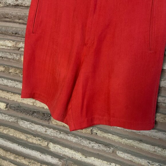 Tommy Bahama Vintage Red 100% Silk Flat Front Shorts Size 4 - Picture 4 of 7